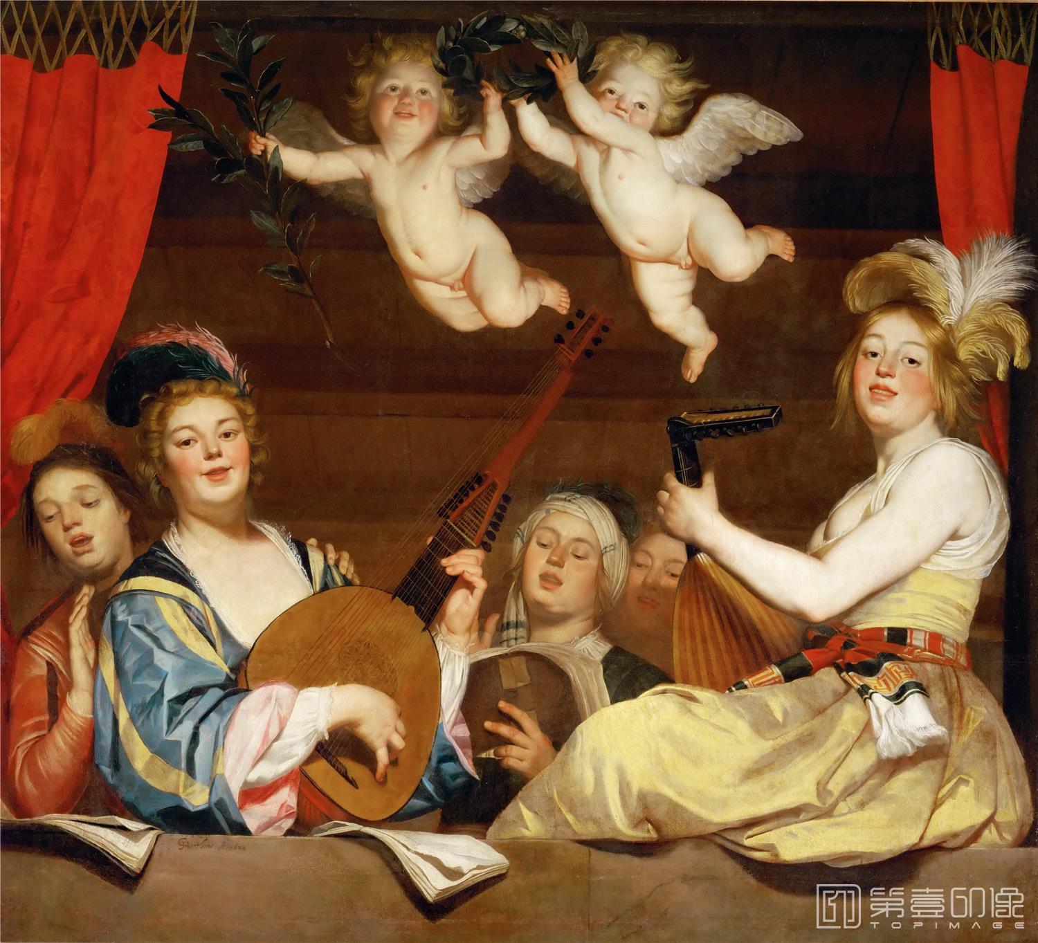 油画-卢浮宫-Gerrit van Honthorst (1590-1656)The Concert-0743